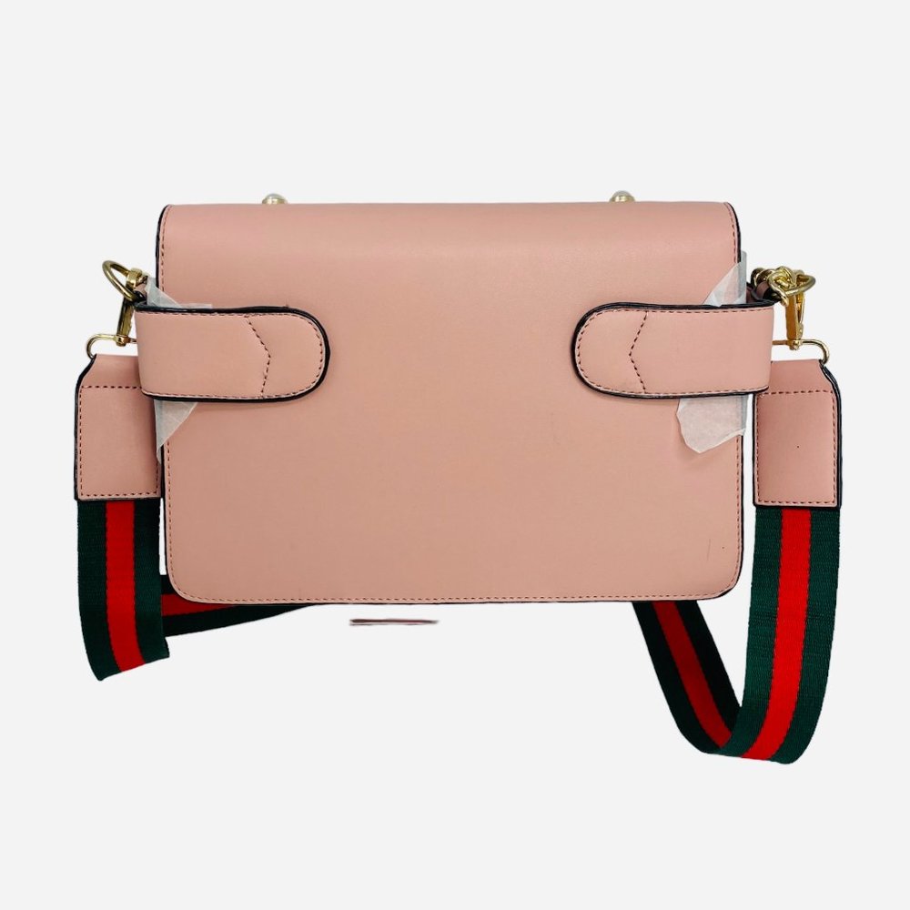 Trendy Pink Bee Bag w/ Wide Shoulder Strap - Picture 9 of 10